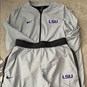 Nike Gray and Purple LSU Tracksuit
